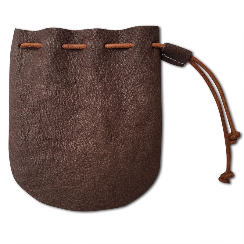 Analys CC Fantastic Workmanship Genuine Leather Drawstring Coin Purse (Coffee) - Image 1